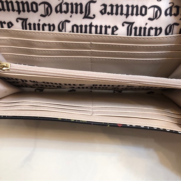 Juicy Couture Black Multi Faux Leather Glam Elongated Flap Wallet NWT - Picture 10 of 13